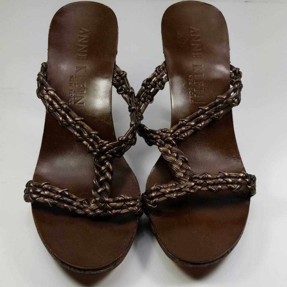 ANNE KLEIN HIGH HEEL BRAIDED SANDALS - Picture 5 of 8